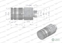 Szybkozłącze hydrauliczne suchoodcinające gniazdo M22x1.5 15L gwint zewnętrzny ISO16028 Waryński