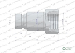 Szybkozłącze hydrauliczne suchoodcinające (rozmiar 1/2) wtyczka G3/4