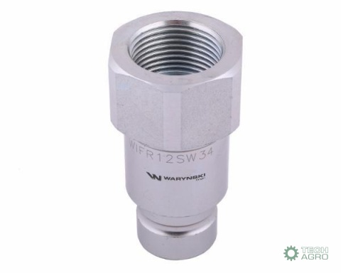 Szybkozłącze hydrauliczne suchoodcinające (rozmiar 1/2) wtyczka G3/4"BSP gwint wewnętrzny ISO16028 Waryński Szybkozłącze hydrauliczne suchoodcinające (rozmiar 1/2) wtyczka G3/4"BSP gwint wewnętrzny ISO16028 Waryński