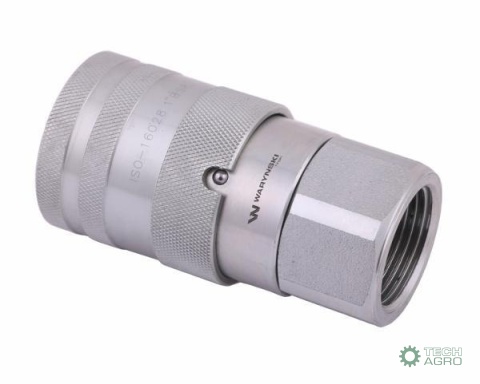 Szybkozłącze hydrauliczne suchoodcinające (rozmiar 3/4) gniazdo G1"BSP gwint wewnętrzny ISO16028 Waryński Szybkozłącze hydrauliczne suchoodcinające (rozmiar 3/4) gniazdo G1"BSP gwint wewnętrzny ISO16028 Waryński