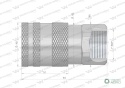 Szybkozłącze hydrauliczne suchoodcinające (rozmiar 3/4) gniazdo G1"BSP gwint wewnętrzny ISO16028 Waryński