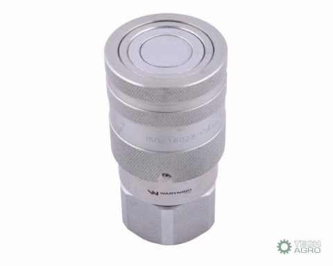 Szybkozłącze hydrauliczne suchoodcinające (rozmiar 3/4) gniazdo G1"BSP gwint wewnętrzny ISO16028 Waryński Szybkozłącze hydrauliczne suchoodcinające (rozmiar 3/4) gniazdo G1"BSP gwint wewnętrzny ISO16028 Waryński