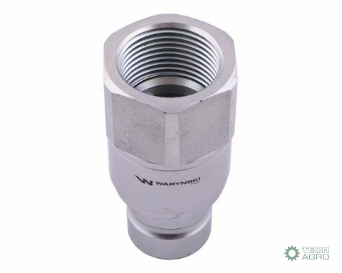 Szybkozłącze hydrauliczne suchoodcinające (rozmiar 3/4) wtyczka G1"BSP gwint wewnętrzny ISO16028 Waryński Szybkozłącze hydrauliczne suchoodcinające (rozmiar 3/4) wtyczka G1"BSP gwint wewnętrzny ISO16028 Waryński