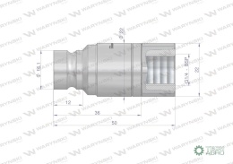 Szybkozłącze hydrauliczne suchoodcinające wtyczka G1/4