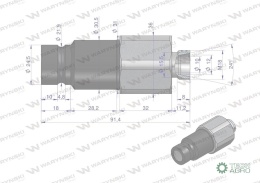 Szybkozłącze hydrauliczne suchoodcinające wtyczka M18x1.5 12L gwint zewnętrzny ISO16028 Waryński
