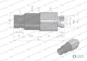Szybkozłącze hydrauliczne suchoodcinające wtyczka M22x1.5 15L gwint zewnętrzny ISO16028 Waryński