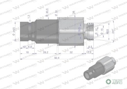 Szybkozłącze hydrauliczne suchoodcinające wtyczka M22x1.5 15L gwint zewnętrzny ISO16028 Waryński