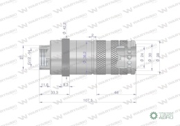 Szybkozłącze hydrauliczne zrywalne seria WIA3CV (3CFPV) 68 l/min gniazdo G1/2