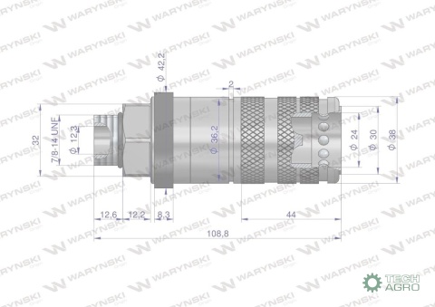 Szybkozłącze hydrauliczne zrywalne seria WIA3CV (3CFPV) 68 l/min gniazdo G7/8"UNF gwint zewnętrzny EURO PUSH-PULL (ISO 7241-A) W Szybkozłącze hydrauliczne zrywalne seria WIA3CV (3CFPV) 68 l/min gniazdo G7/8"UNF gwint zewnętrzny EURO PUSH-PULL (ISO 7241-A) W