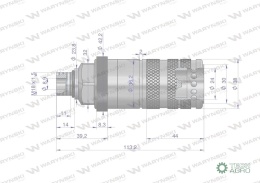 Szybkozłącze hydrauliczne zrywalne seria WIA3CV (3CFPV) 68 l/min gniazdo M18x1.5 gwint zewnętrzny EURO PUSH-PULL (ISO 7241-A) Wa