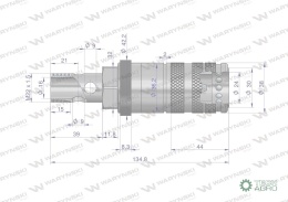 Szybkozłącze hydrauliczne zrywalne seria WIA3CV (3CFPV) 68 l/min gniazdo M22x1.5 gwint zew.śruba drążona EURO PUSH-PULL (ISO 724