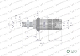 Szybkozłącze hydrauliczne zrywalne seria WIA3CV (3CFPV) 68 l/min gniazdo long M18x1.5 gwint zewnętrzny EURO PUSH-PULL (ISO 7241-