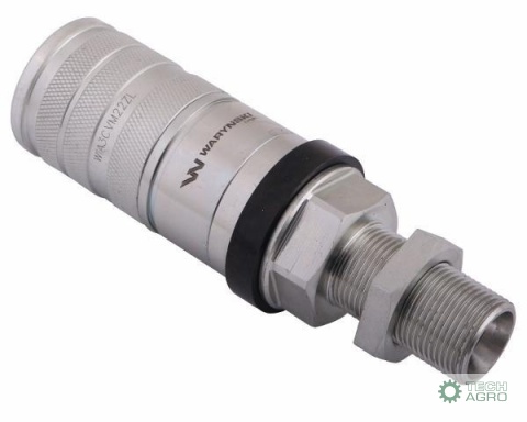 Szybkozłącze hydrauliczne zrywalne seria WIA3CV (3CFPV) 68 l/min gniazdo long M22x1.5 gwint zewnętrzny EURO PUSH-PULL (ISO 7241- Szybkozłącze hydrauliczne zrywalne seria WIA3CV (3CFPV) 68 l/min gniazdo long M22x1.5 gwint zewnętrzny EURO PUSH-PULL (ISO 7241-