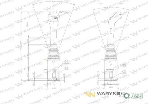Joystick pod linki zakończone kulką z 1 przełącznikiem (z przyciskiem na kulkę. IP-6019. JOYSTIKK) Waryński Joystick pod linki zakończone kulką z 1 przełącznikiem (z przyciskiem na kulkę. IP-6019. JOYSTIKK) Waryński