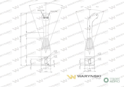 Joystick pod linki zakończone kulką z 2 przełącznikami (z 2 przyciskami na kulkę. IP-6022) Waryński Joystick pod linki zakończone kulką z 2 przełącznikami (z 2 przyciskami na kulkę. IP-6022) Waryński