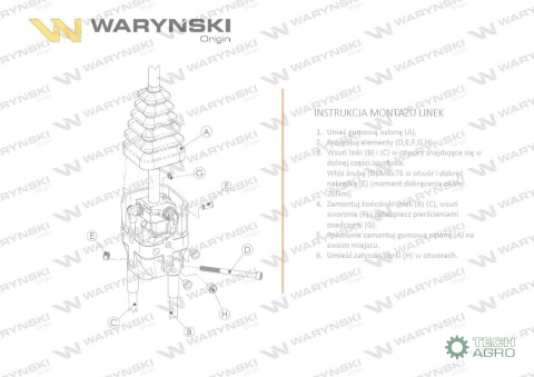 Joystick pod linki zakończone widełkami bez przełącznika (bez przycisku. na widełki IP-6046) Waryński Joystick pod linki zakończone widełkami bez przełącznika (bez przycisku. na widełki IP-6046) Waryński