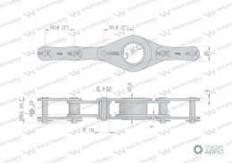 Łańcuch CA650-1 132 ogniw 33 belki zastosowanie Prasa Zwijka WARFAMA Z-543 Waryński