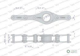 Łańcuch CA650-1 160 ogniw 40 belek zastosowanie Prasa Zwijka Sipma 5276077500 Waryński