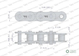 Łańcuch rolkowy 10A-1 ANSI A 50 (R1 5/8) Waryński ( sprzedawane po 25m )