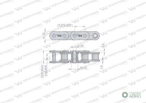 Łańcuch rolkowy 10B-1-92Ps zastosowanie Bizon 5040995810 Waryński Łańcuch rolkowy 10B-1-92Ps zastosowanie Bizon 5040995810 Waryński