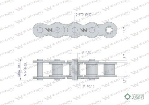 Łańcuch rolkowy 10B-1 (R1 5/8) 5 m Waryński Łańcuch rolkowy 10B-1 (R1 5/8) 5 m Waryński