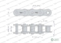 Łańcuch rolkowy 12A-1 ANSI A 60 (R1 3/4) Waryński ( sprzedawane po 20m )