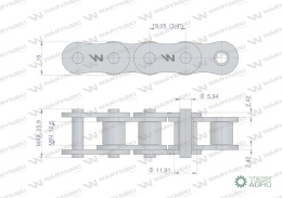 Łańcuch rolkowy 12A-1 ANSI A 60 (R1 3/4) Waryński ( sprzedawane po 20m )