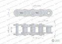 Łańcuch rolkowy 12AH-1 ANSI A 60H (R1 3/4) Waryński ( sprzedawane po 20m )