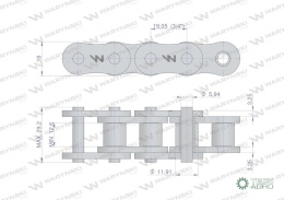 Łańcuch rolkowy 12AH-1 ANSI A 60H (R1 3/4) Waryński ( sprzedawane po 20m )