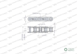 Łańcuch rolkowy 12B-1-44Ps zastosowanie Bizon 5040995820 Waryński