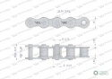 Łańcuch rolkowy 12B-1 (R1 3/4) Waryński ( sprzedawane po 20m )
