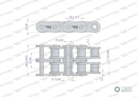 Łańcuch rolkowy 16B-2 (R2 1) 5 m Waryński Łańcuch rolkowy 16B-2 (R2 1) 5 m Waryński
