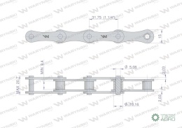 Łańcuch rolkowy 2050 210A (R1 1.1/4) 5 m Waryński