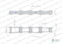 Łańcuch rolkowy 2060 212A (R1 1.1/2) 5 m Waryński
