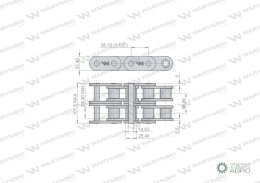 Łańcuch rolkowy 24B-2-35Ps obrotu zastosowanie Cyklop 503496014 Waryński