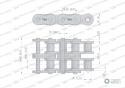 Łańcuch rolkowy wzmocniony przemysłowy 12AH-2 ANSI A 60H (R2 3/4) 5 m Waryński