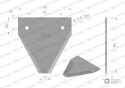Nóż żniwny 80x76x2mm otwór 5.5 zastosowanie S80/2 Osa WARYŃSKI ( sprzedawane po 25 )
