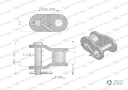 Półogniwo łańcucha P06B-1 (R1 3/8) Waryński ( sprzedawane po 10 )