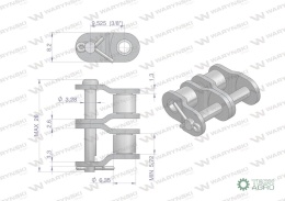 Półogniwo łańcucha P06B-2 (R2 3/8) Waryński ( sprzedawane po 10 )