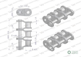 Półogniwo łańcucha P08B-3 (R3 1/2) Waryński ( sprzedawane po 5 )