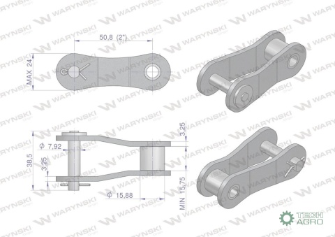 Półogniwo łańcucha P216A 2080 (R1 2) Waryński ( sprzedawane po 5 ) Półogniwo łańcucha P216A 2080 (R1 2) Waryński ( sprzedawane po 5 )