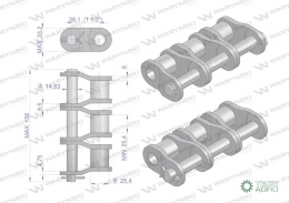 Półogniwo łańcucha P24B-3 (R3 1.1/2) Waryński