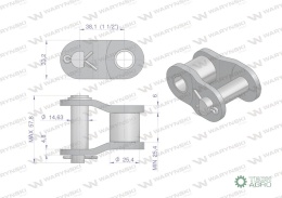 Półogniwo łańcucha P24B1 (R1 1.1/2) Waryński ( sprzedawane po 2 )