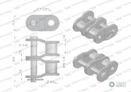 Półogniwo łańcucha prosta płytka P08B-2 (R2 1/2) Waryński ( sprzedawane po 10 )