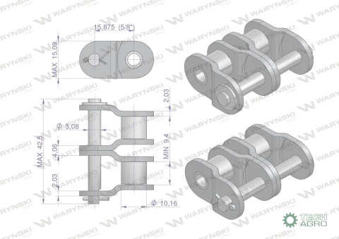 Półogniwo łańcucha wzmocnione P10A-2 ANSI A 50 (R2 5/8) Waryński ( sprzedawane po 5 ) Półogniwo łańcucha wzmocnione P10A-2 ANSI A 50 (R2 5/8) Waryński ( sprzedawane po 5 )