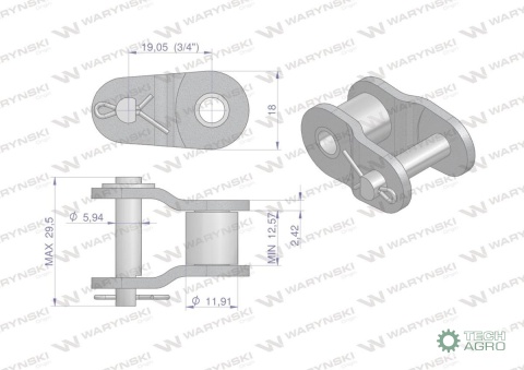 Półogniwo łańcucha wzmocnione P12A-1 ANSI A 60 (R1 3/4) Waryński ( sprzedawane po 10 ) Półogniwo łańcucha wzmocnione P12A-1 ANSI A 60 (R1 3/4) Waryński ( sprzedawane po 10 )