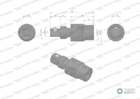 Przegub do nasadek udarowych 1/2". CrMo. Waryński Przegub do nasadek udarowych 1/2". CrMo. Waryński
