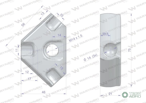 Przegub joysticka (trójkąt. IC-8345) na kulkę Waryński Przegub joysticka (trójkąt. IC-8345) na kulkę Waryński