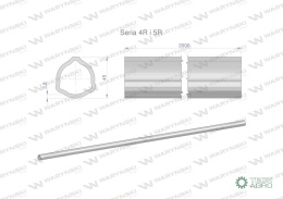 Rura trójkątna wewnętrzna Seria 4R i 5R do wału przegubowo-teleskopowego 45x3.8mm 2m WARYŃSKI (sprzedawane po 2)