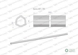 Rura trójkątna wewnętrzna Seria 6R i 7R wału przegubowo-teleskopowego 45x5.5 mm - 2m WARYŃSKI (sprzedawane po 2)
